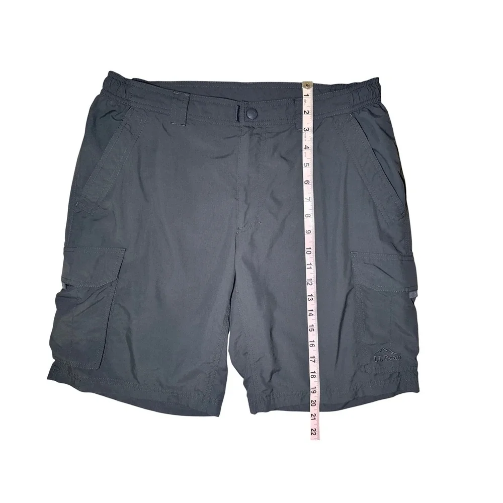 L.L. Bean Cargo Shorts Mens Medium Gray Nylon